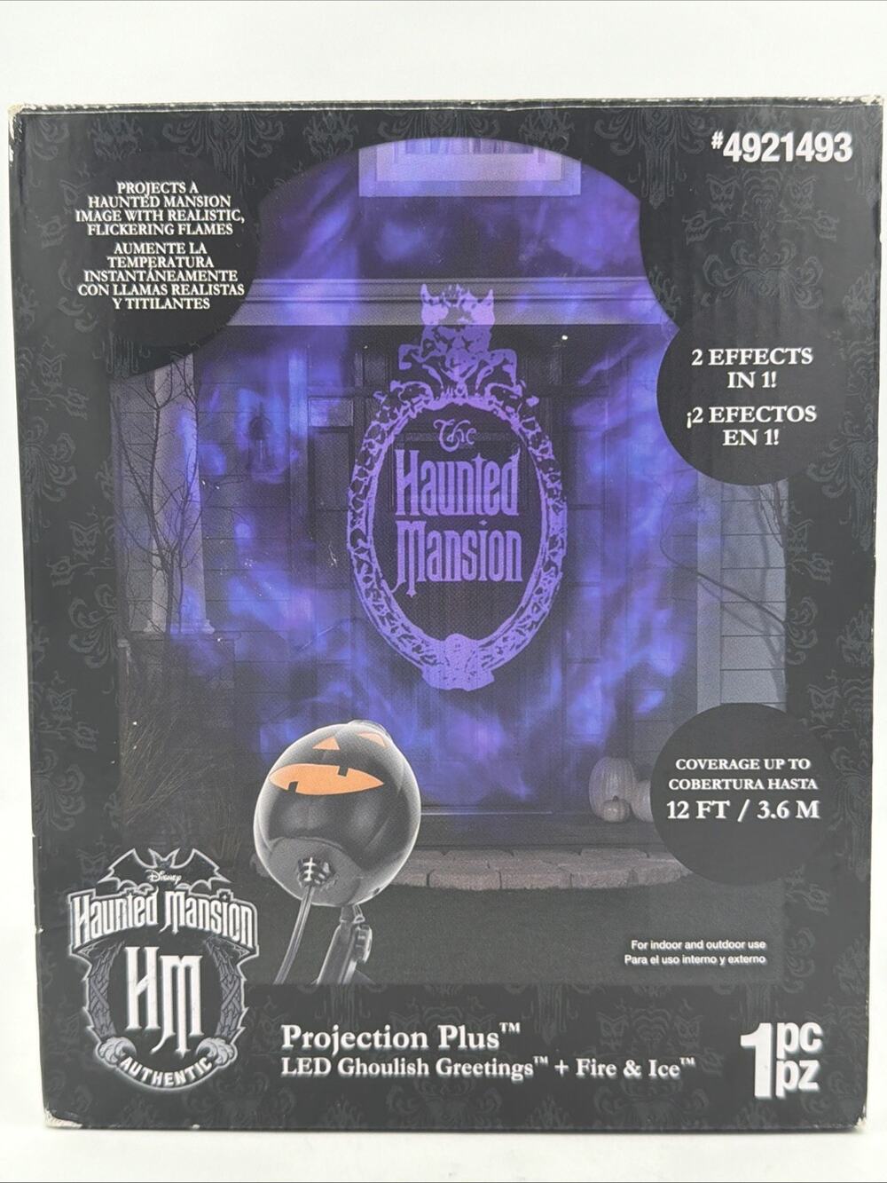 Disney Halloween Haunted Mansion Projection Plus Ghoulish Greetings Fire Ice